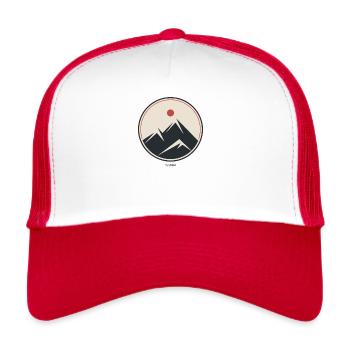 Nature simple et minimaliste - Casquette trucker  - blanc/rouge - Devant