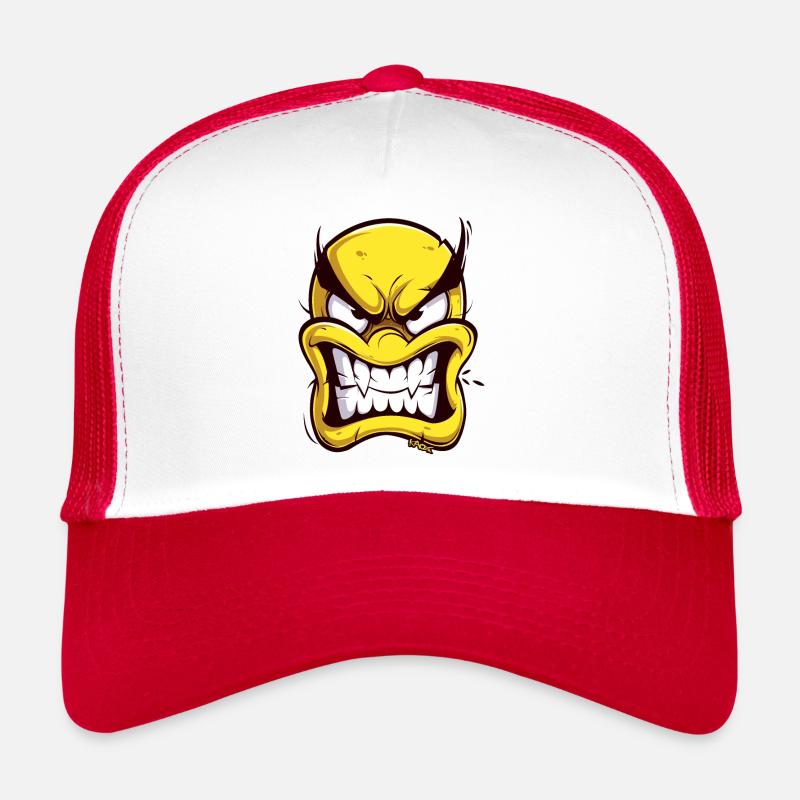 Visage de dessin animé en colère Casquette trucker 