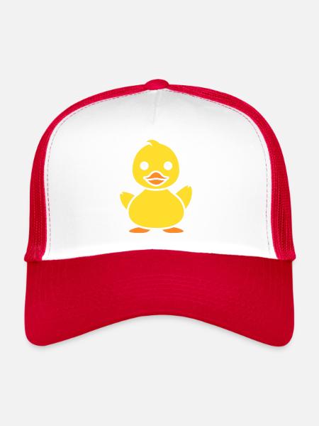 humour canard - Casquette trucker  - blanc/rouge - Devant