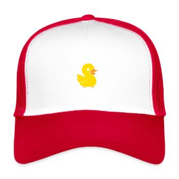 humour canard - Casquette trucker  - blanc/rouge - Devant