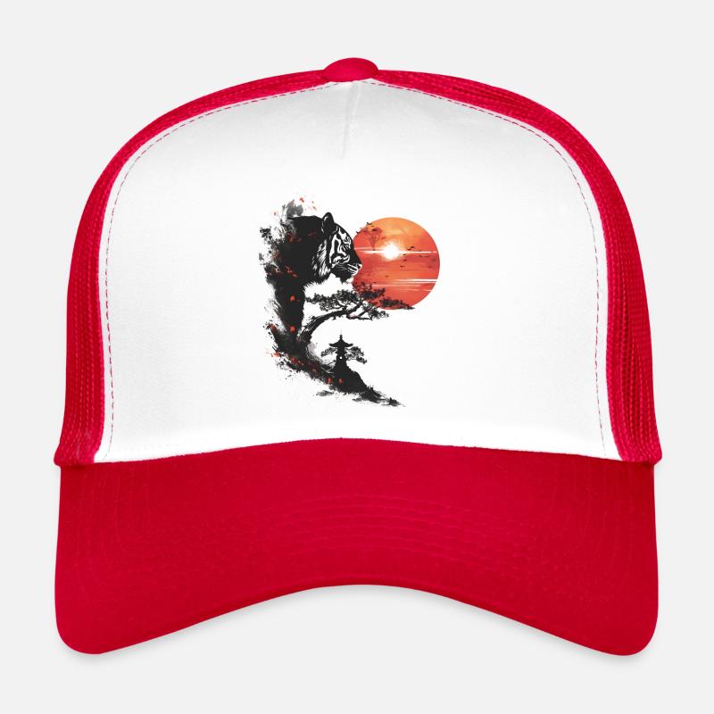 Japan Landschaft Bonsai Baum Tiger Aesthetic Trucker Cap