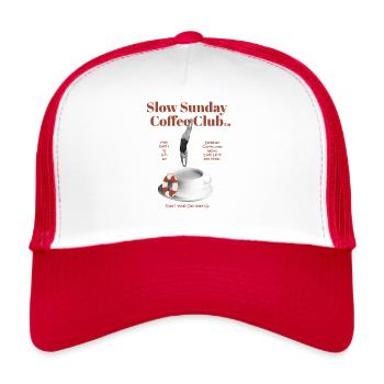 Slow Sunday Coffee Club - Kaffee Kopfsprung - Trucker Cap - Weiß/Rot - Vorne