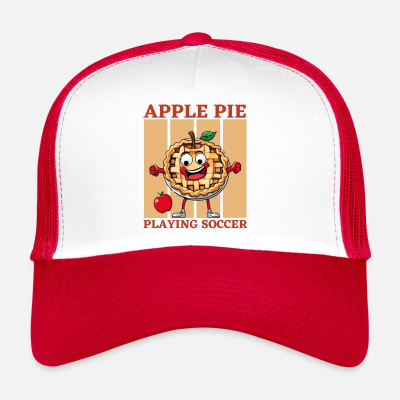 Apple pie playing football - Trucker Cap - white/red