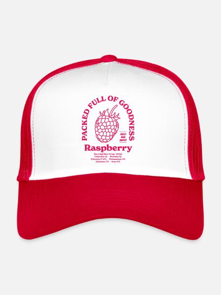 Himbeer-Ernährung - Trucker Cap - Weiß/Rot - Vorne