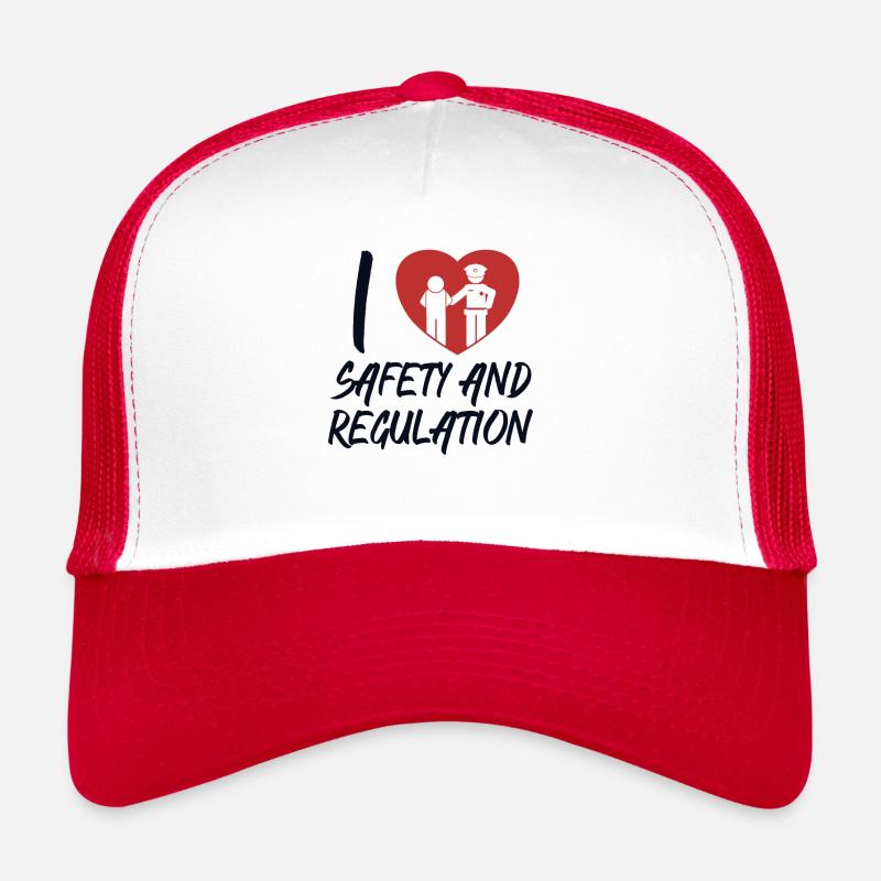 J’aime la sécurité et la réglementation de la garde de prison Casquette trucker 