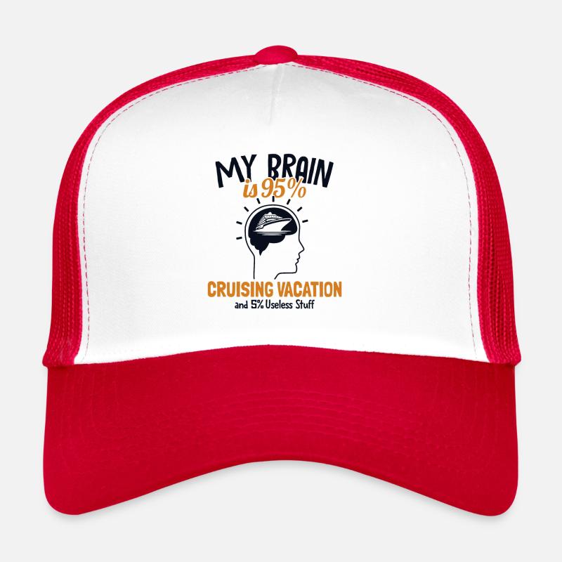 Mon cerveau est composé à 95 % de passagers de vacances en croisière Casquette trucker 