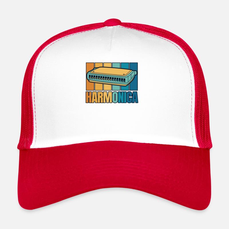 Harmonica rétro Harmoniciste Harmoniste de harpe à bouche Casquette trucker 