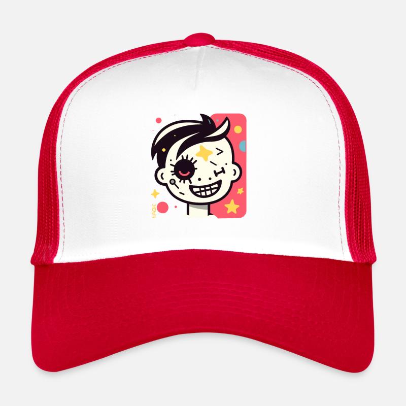 Abstract Funny Cool Cartoon Kid Trucker Cap