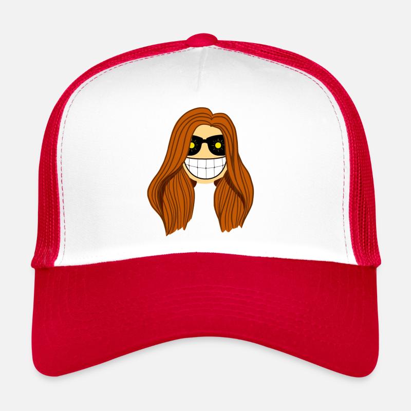 Brünette Frau Sonne in den Augen Trucker Cap