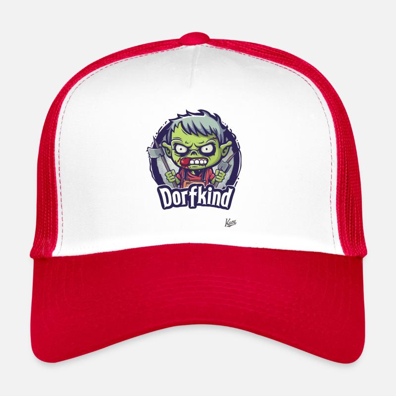 Freches Zombie Dorfkind - Trucker Cap - Weiß/Rot