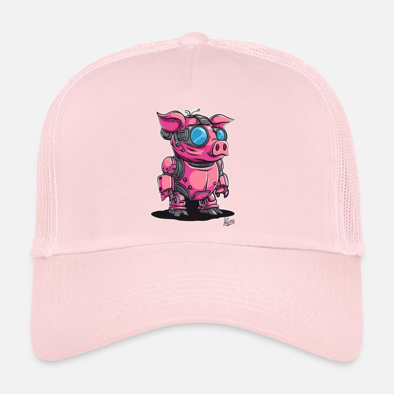 Cyber Cyborg Robot Cochon Casquette trucker 