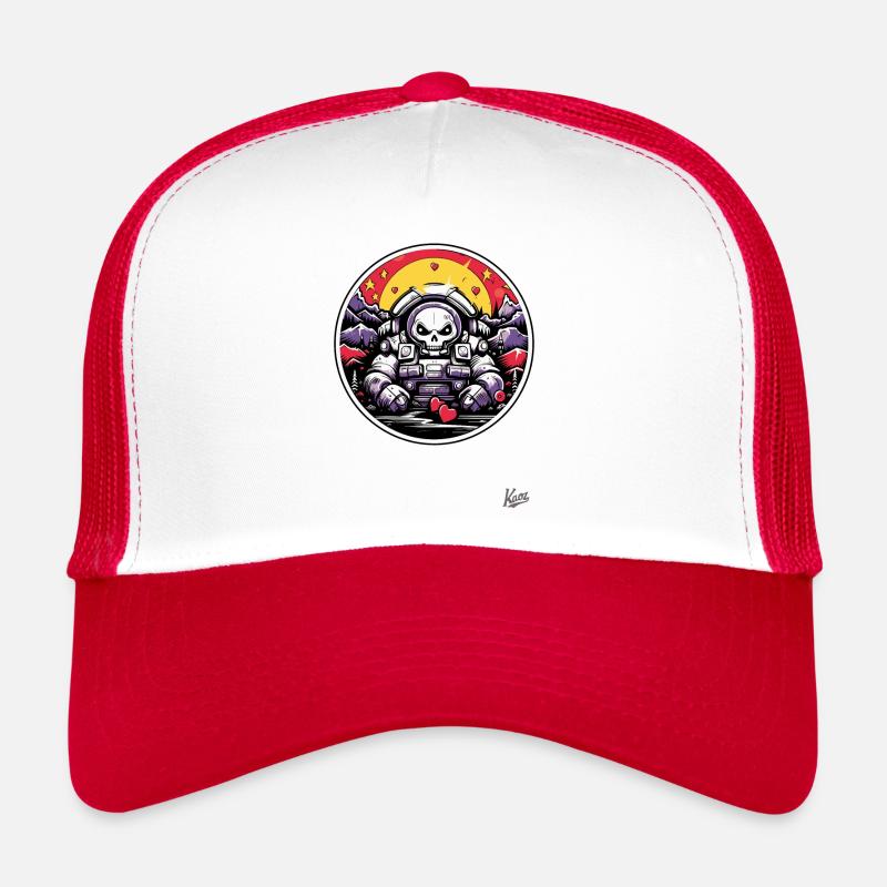 Astronaute de l’espace : crâne, nature et cœurs Casquette trucker 