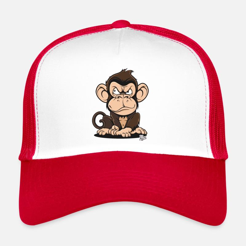 Singe de dessin animé effrayant intelligent Casquette trucker 
