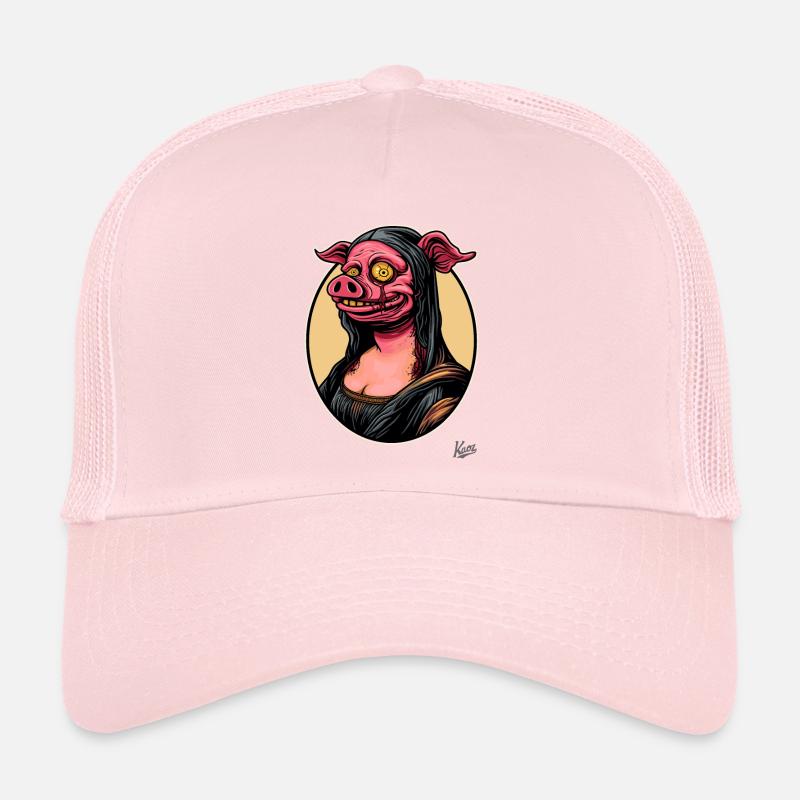 Le portrait de Mona, le cochon zombie Lisa Casquette trucker 