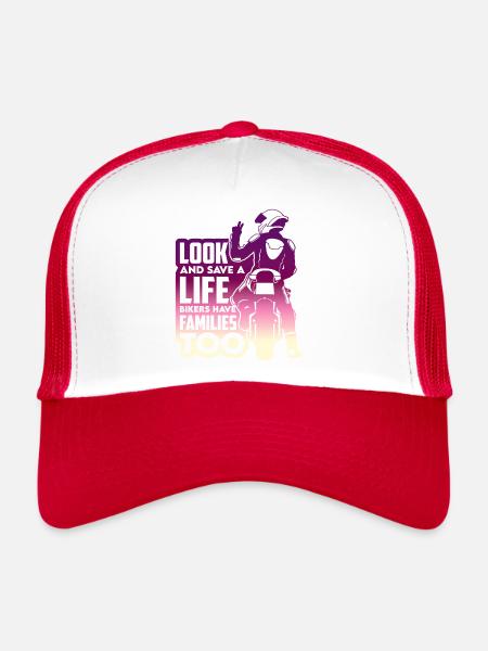 Motorcycel cross mountain vacation summer mount trip - Trucker Cap - white/red - Front