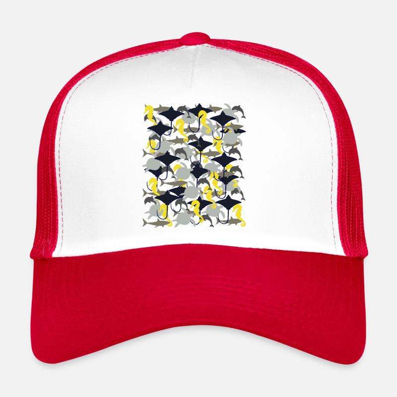 Raie, requin, dauphin, tortue de mer, hippocampe Casquette trucker 