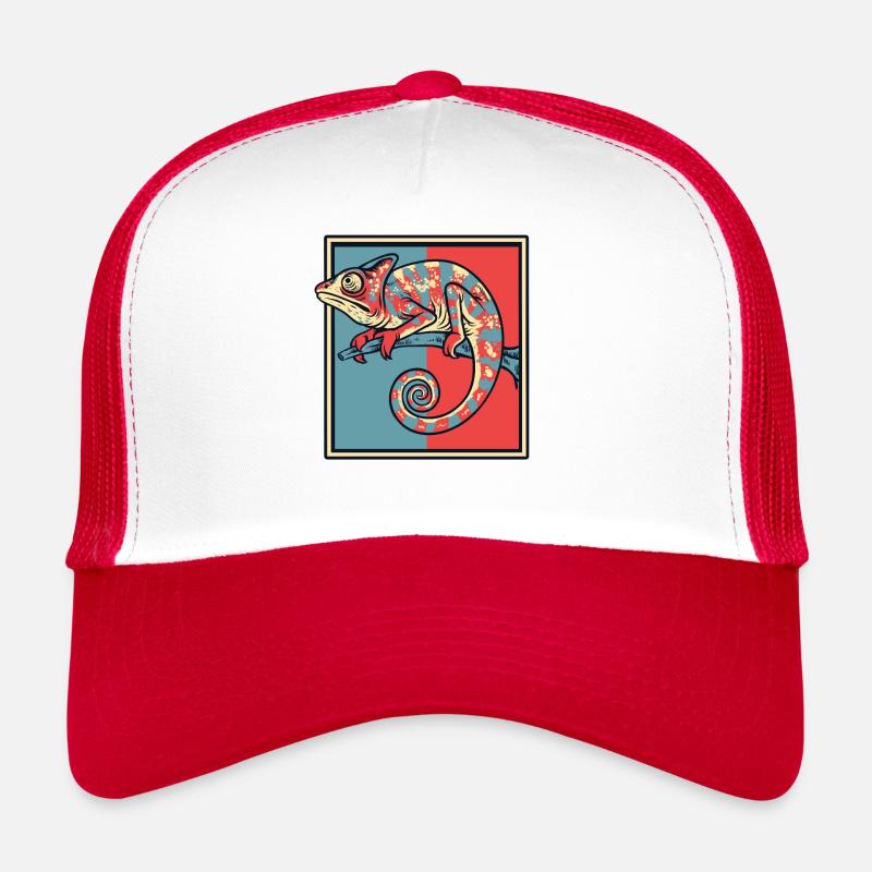 Chamäleon-Porträt Verschleierter Panther Chamaeleonidae Trucker Cap