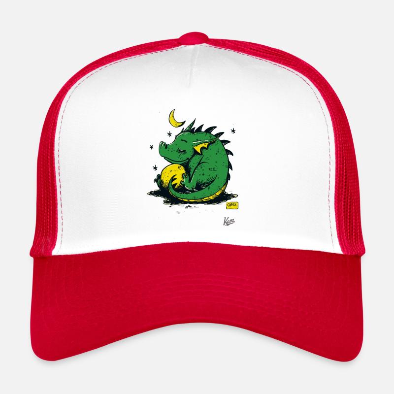 Dragon fatigué et doux sous la lune et les étoiles Casquette trucker 