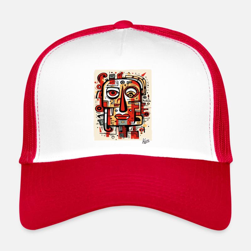 Abstrakte Kunst: Modernes Kubismus-Gesichtsporträt Trucker Cap