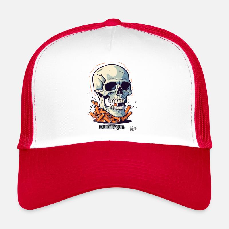 Arrêter de fumer : cigarettes et crâne Casquette trucker 