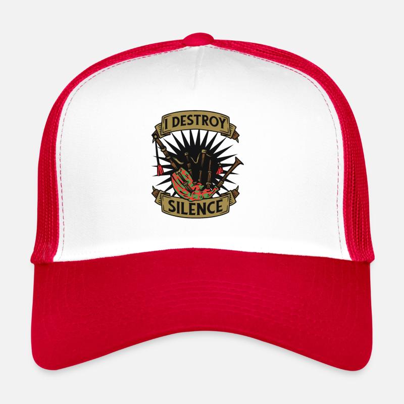 I Destroy Silence Blowpipe Great Highland Player Trucker Cap