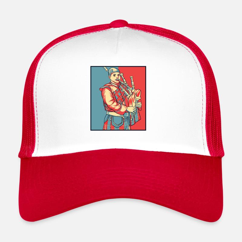 Portrait de joueur de cornemuse Great Highland Leçons de cornemuse Casquette trucker 