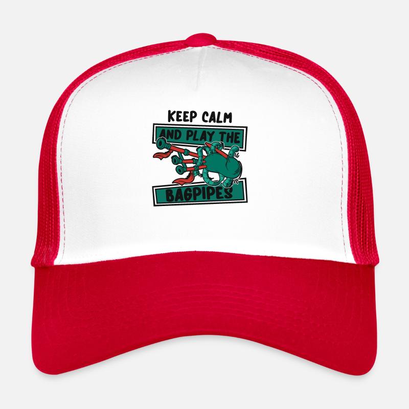 Restez calme et jouez du joueur de cornemuse Casquette trucker 