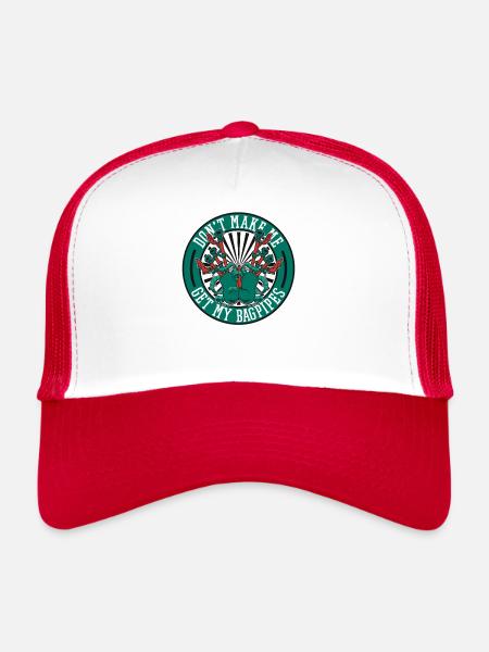 Ne me faites pas prendre ma cornemuse Great Highland - Casquette trucker  - blanc/rouge - Devant
