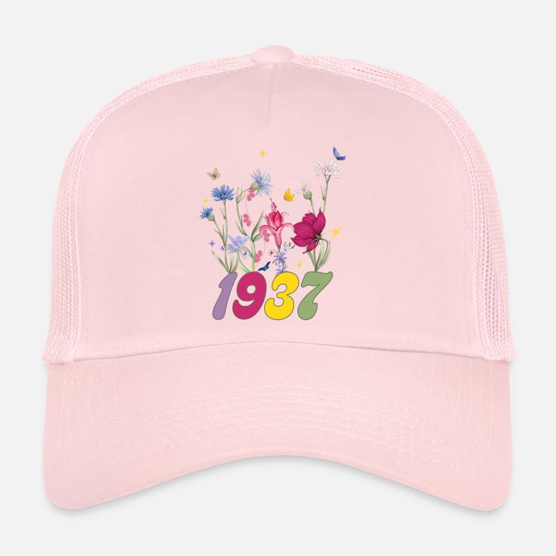 Année de naissance 1937 fleurs sauvages Casquette trucker 