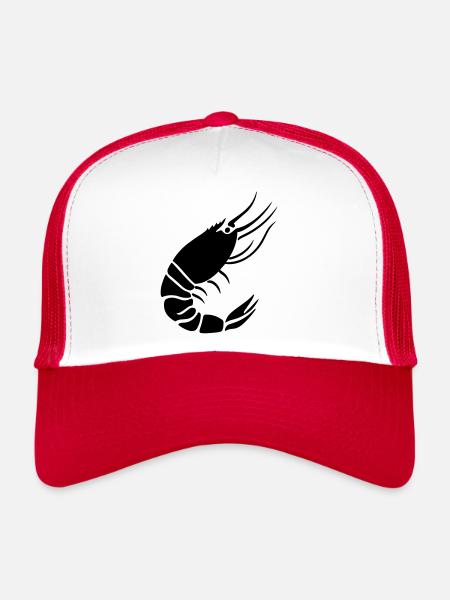 Crevette - Casquette trucker  - blanc/rouge - Devant