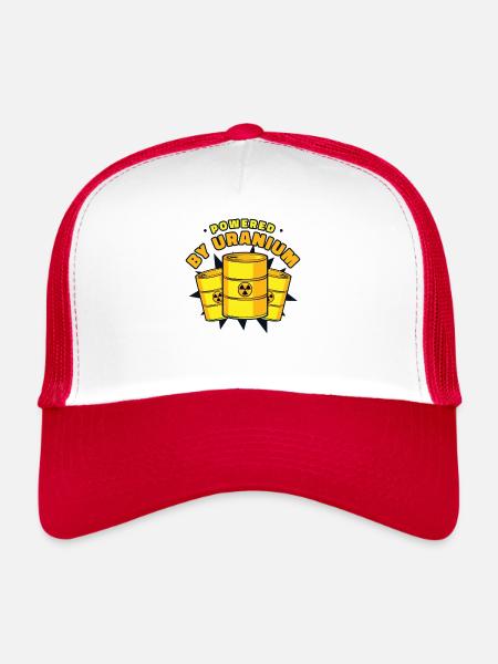 Propulsé par l’énergie de l’uranium Opérateur d’uranium - Casquette trucker  - blanc/rouge - Devant