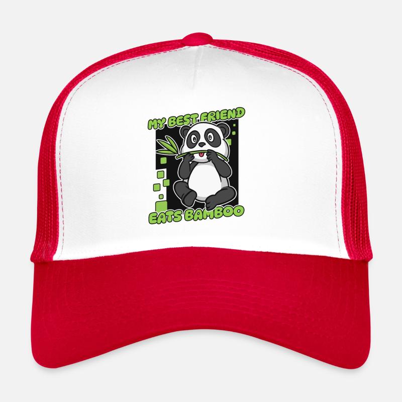 My Best Friend Eats Bamboo Panda Bear Friend Trucker Cap