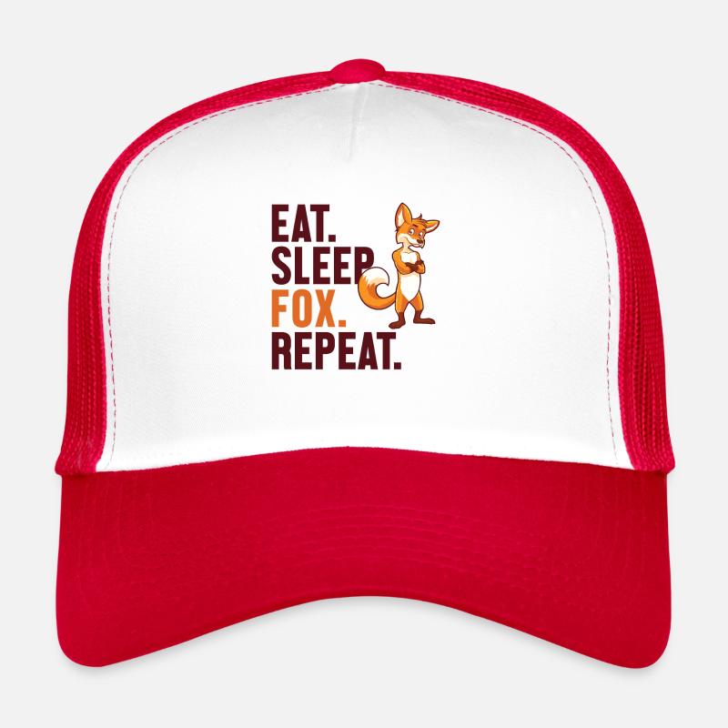 Manger Dormir Renard Répéter Caninae Renard roux Canidés Renard Casquette trucker 