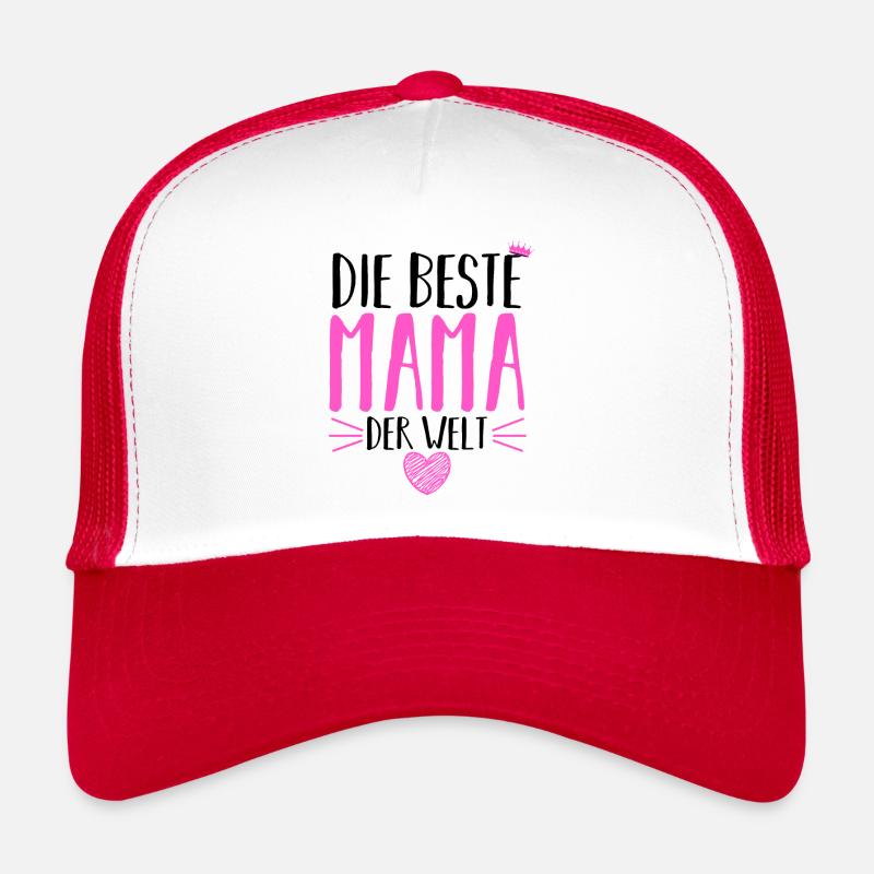 Beste Mama Der Welt - Trucker Cap - Weiß/Rot