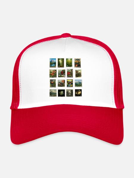 Postage stamps help nature - Trucker Cap - white/red - Front