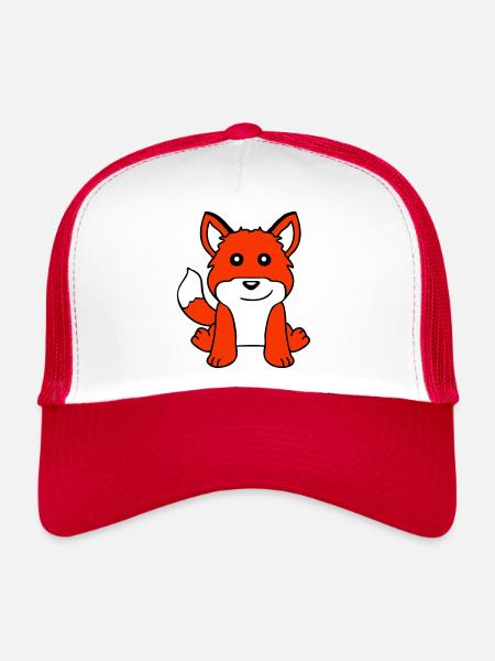 Renard Renard roux Animal sauvage Intelligent Habitants de la forêt - Casquette trucker  - blanc/rouge - Devant