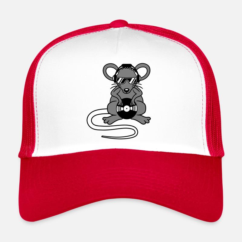 Maus DJ Sonnenbrille Kopfhörer Party Feiern Musik Trucker Cap