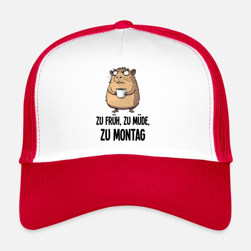 Morning Grouch Capybara Café Lundi Cadeau Casquette trucker 