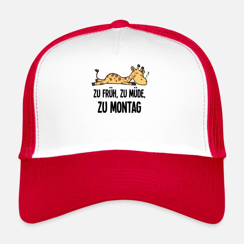 Too Soon Too Tired To Monday Giraffe Morning Grouch Trucker Cap