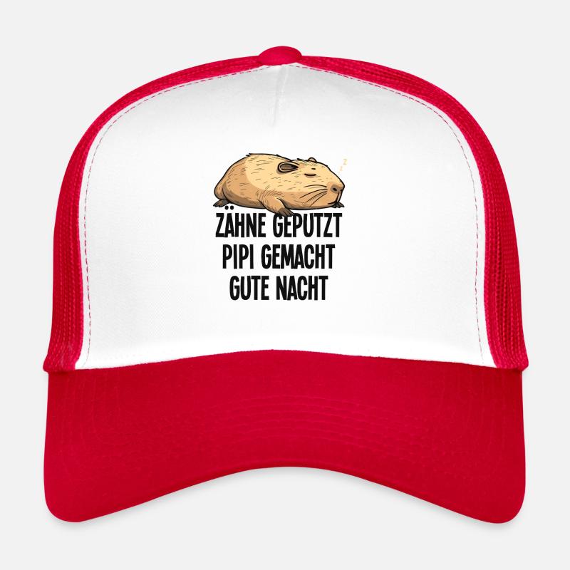 Dents de capybara brossé Bonne nuit Pyjama Cadeau Casquette trucker 