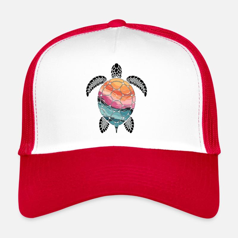 Schildkröte mit Wellen - Farben des Ozeans Trucker Cap