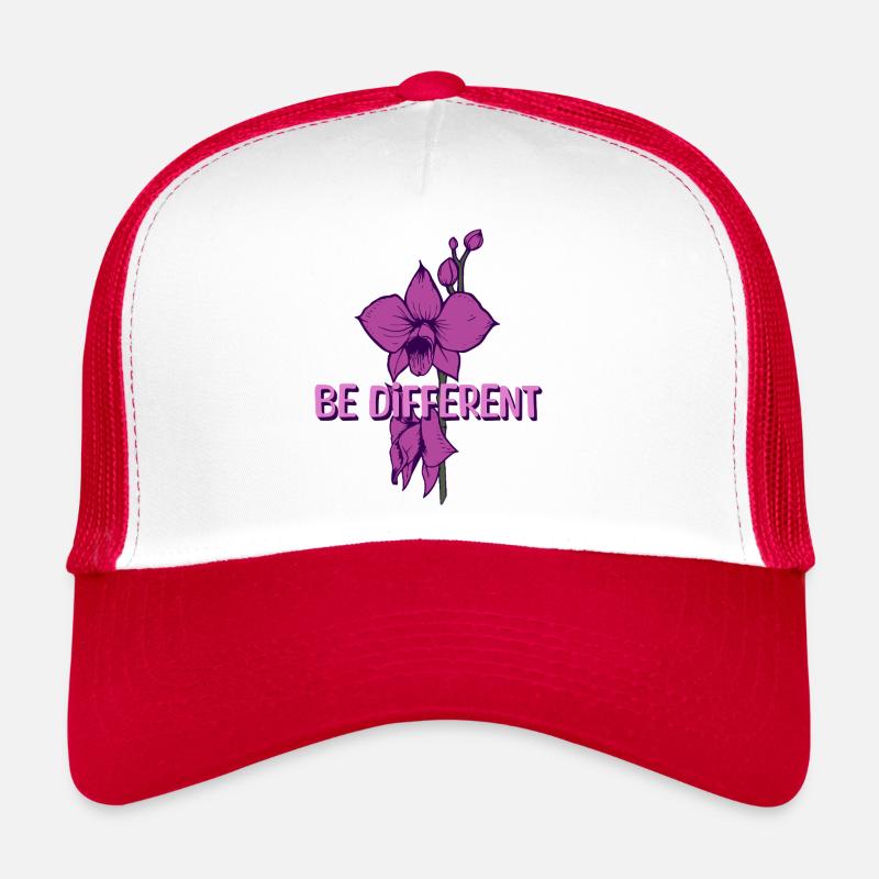 BE DIFFERENT - Orchidee Blumenliebe Positivität Trucker Cap