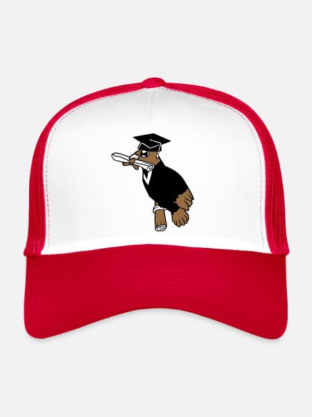 Deaf School Graduation College Certificate Certificate Certificate - Trucker Cap - white/red - Front