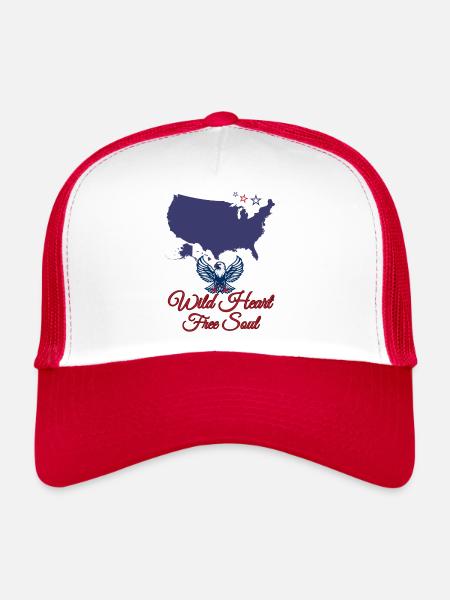 Free Spirit of America - Trucker Cap - white/red - Front