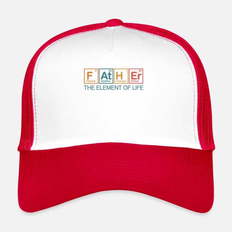 Vater – Das Element des Lebens - Trucker Cap - Weiß/Rot