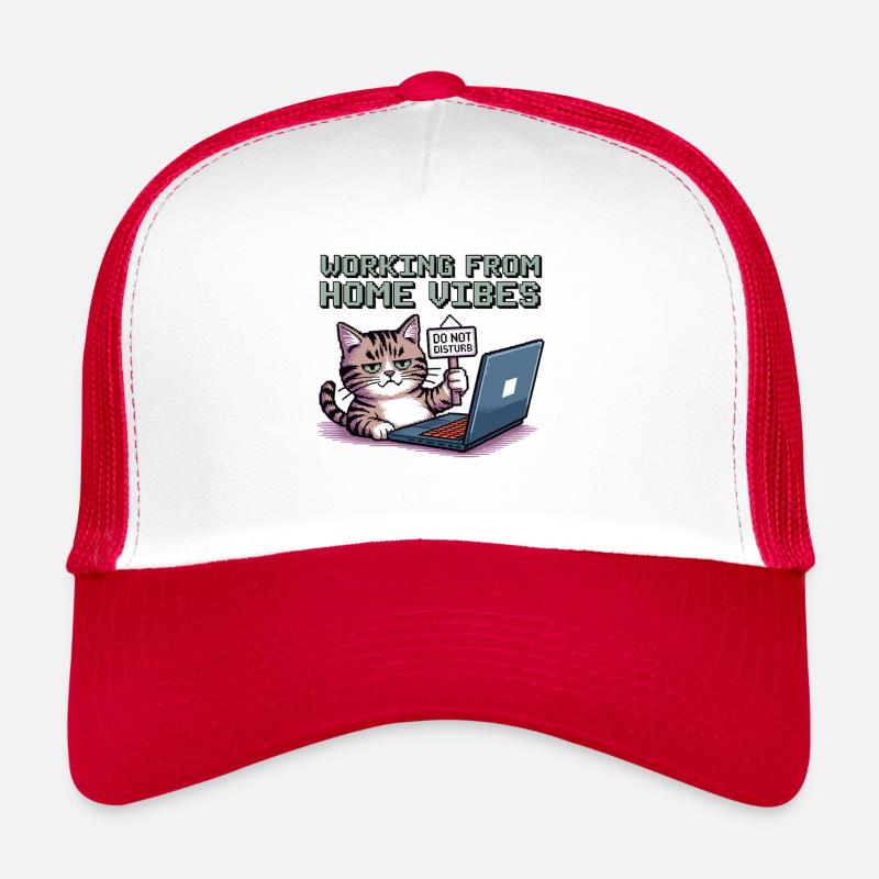 Bureau à domicile avec style et chat Casquette trucker 