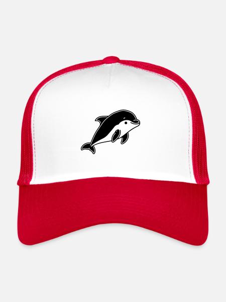 dauphin - Casquette trucker  - blanc/rouge - Devant