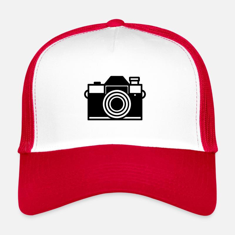 Kamera - Trucker Cap - Weiß/Rot