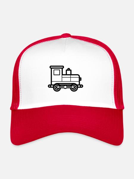 locomotive - Casquette trucker  - blanc/rouge - Devant
