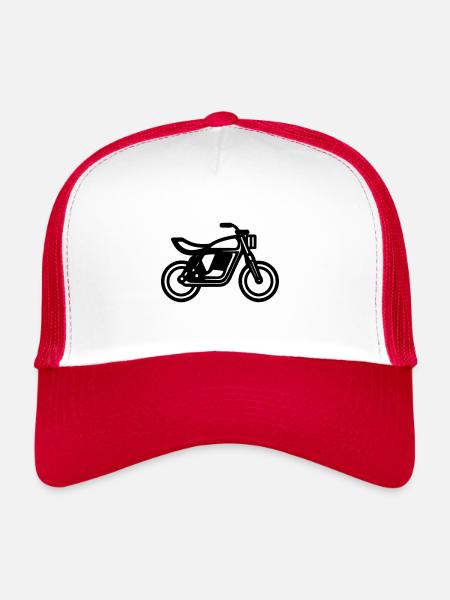 Moto - Casquette trucker  - blanc/rouge - Devant